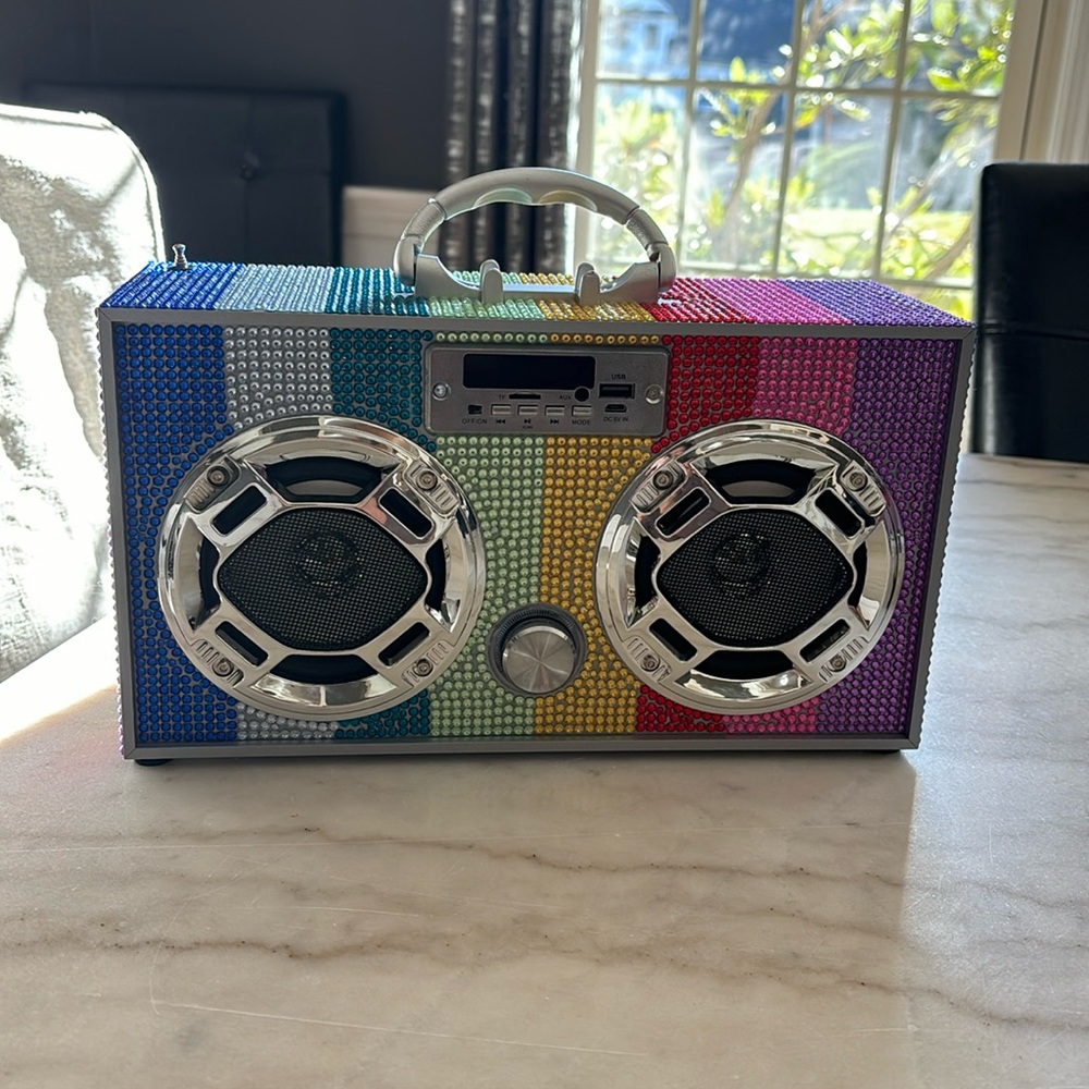 Brand new in box rainbow Bluetooth boombox